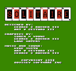 Solitaire (1992) (NES)   © American Video Entertainment 1992    1/3