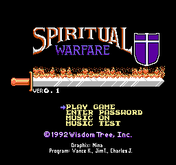 Spiritual Warfare (NES)   © Wisdom Tree 1992    1/3