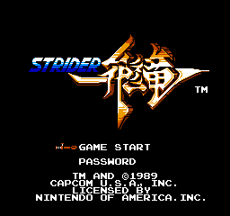 Strider (NES)   © Capcom 1989    1/3