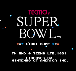 Tecmo Super Bowl (NES)   © Tecmo 1991    1/3