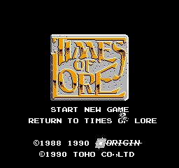 Times Of Lore (NES)   © TOHO 1990    1/3