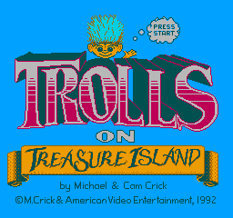 Trolls On Treasure Island (NES)   © American Video Entertainment 1992    1/3