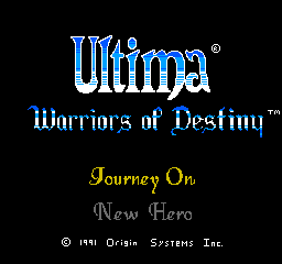 Ultima V: Warriors Of Destiny (NES)   © FCI 1993    1/3
