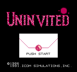 Uninvited (NES)   © Kemco 1989    1/3