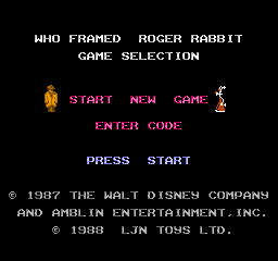 Who Framed Roger Rabbit (1989) (NES)   © LJN 1989    1/3