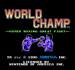 World Champ (NES)   © Romstar 1990    1/3