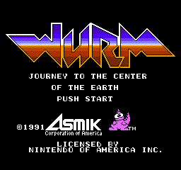 Wurm: Journey To The Center Of The Earth (NES)   © Asmik Ace 1991    1/3