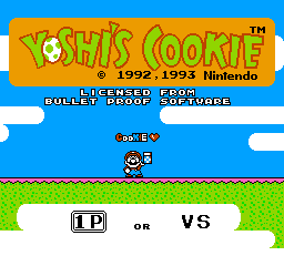 Yoshi's Cookie (NES)   © Nintendo 1992    1/3