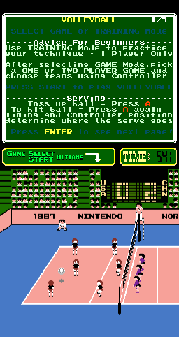 Volley Ball (ARC)   © Nintendo 1986    2/4
