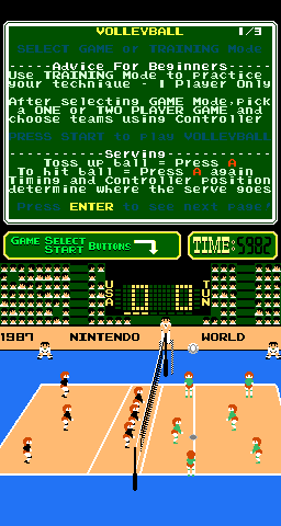 Volley Ball (ARC)   © Nintendo 1986    4/4