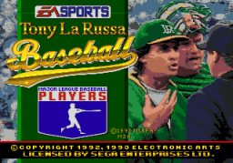 Tony La Russa Baseball (SMD) &nbsp; &copy; EA Sports 1993 &nbsp;  1/3