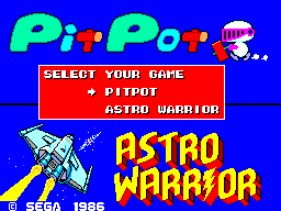 Astro Warrior / Pit Pot (SMS)   © Sega 1987    1/1