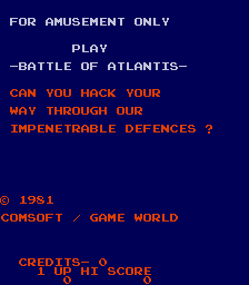 Battle Of Atlantis (ARC)   © Karateco 1981    1/3
