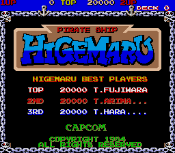 HiGeMaru: Pirate Ship (ARC)   © Capcom 1984    1/3