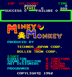Minky Monkey (ARC)   © Technos 1982    1/3