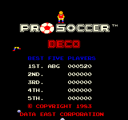 Pro Soccer (ARC)   © Data East 1983    1/3