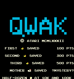 Qwak (1982) (ARC)   © Atari (1972) 1982    1/3