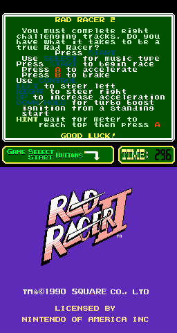 Rad Racer II (ARC)   © Square 1990    1/3