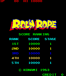 Roc 'N Rope (ARC)   © Konami 1983    1/3