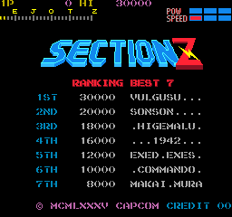 Section Z (ARC)   © Capcom 1985    1/4