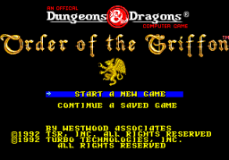 Dungeons & Dragons: Order Of The Griffon (PCE)   © Turbo Technologies 1992    1/3