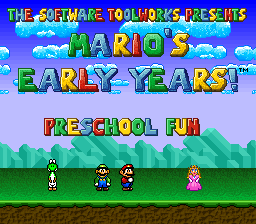 Mario's Early Years: Preschool Fun! (SNES)   © Mindscape 1994    1/5