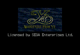 Ys III: Wanderers From Ys (SMD)   © Renovation 1991    1/4