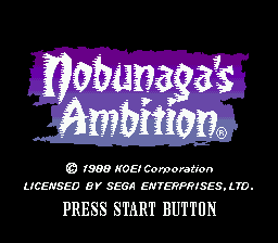 Nobunaga's Ambition (SMD)   © KOEI 1991    1/3