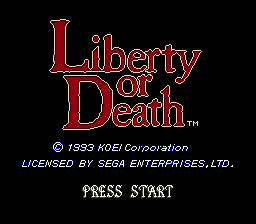 Liberty Or Death (SMD)   © KOEI 1994    1/3