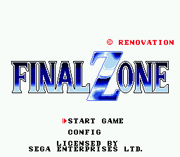 Final Zone (SMD)   © Renovation 1990    1/3