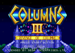 Columns III: Revenge Of Columns (SMD)   © Sega 1993    1/3