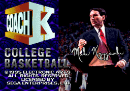 Coach K College Basketball (SMD)   © EA Sports 1995    1/3