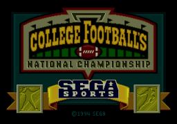 College Football's National Championship (SMD)   © Sega 1994    1/3