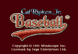 Cal Ripken Jr. Baseball (SMD)   © Mindscape 1992    1/3