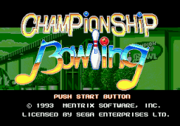 Championship Bowling (SMD)   © Visco 1993    1/4