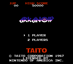 Arkanoid (NES)   © Taito 1986    1/3