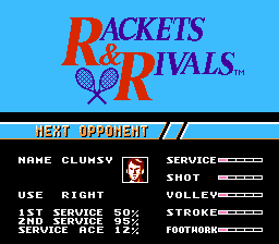 Rackets & Rivals (NES)   © Palcom 1993    2/3
