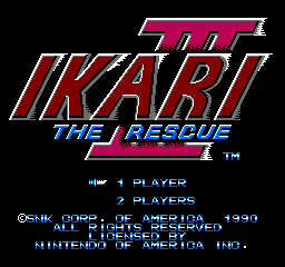 Ikari III: The Rescue (NES)   © SNK 1990    1/3