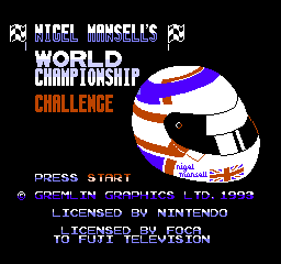 Nigel Mansell's World Championship Racing (NES)   © GameTek 1993    1/3