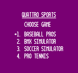 Quattro Sports (NES)   © Camerica 1991    1/5