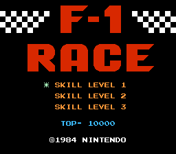 F-1 Race (NES)   © Nintendo 1984    1/3