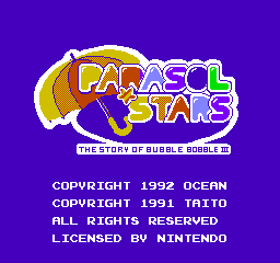Parasol Stars (NES)   © Ocean 1991    1/3