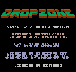 Dropzone (NES)   © Mindscape 1992    1/3
