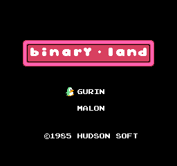 Binary Land (NES)   © Hudson 1985    1/3