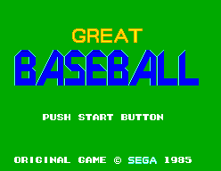 Great Baseball [Card] (SMS)   © Sega 1985    1/3