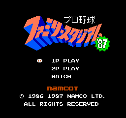 Pro Yakyuu: Family Stadium '87 (NES)   © Namco 1987    1/3