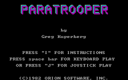 Paratrooper (PC) &nbsp; &copy; Orion Software 1982 &nbsp;  1/3
