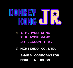 Donkey Kong Jr. / Jr. Sansuu Lesson (NES)   © Sharp 1983    1/3