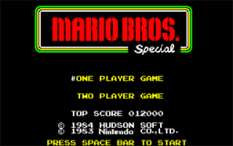 Mario Bros. Special (PC88)   © Hudson 1984    1/3