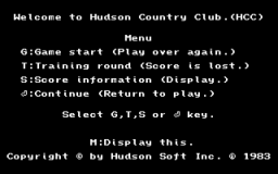 Hudson Country Club (PC88)   © Hudson 1983    1/3